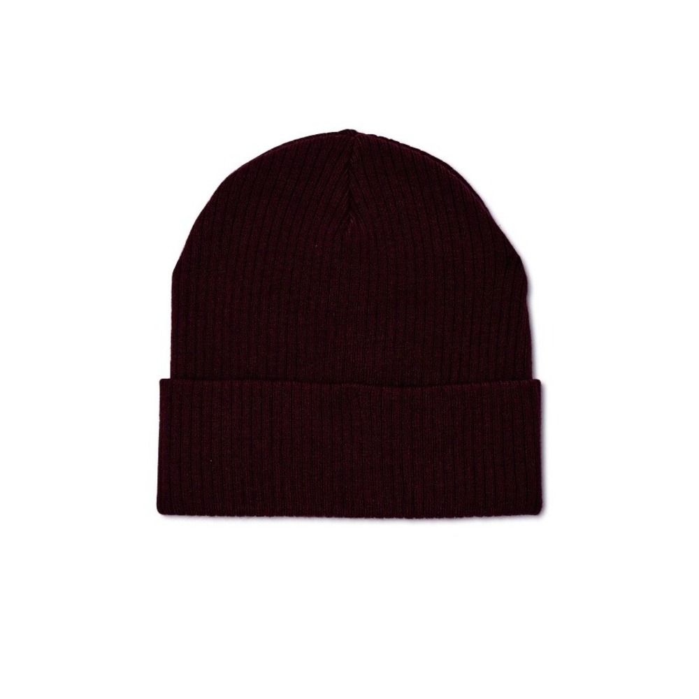 Time and Tru Womens Beanie Wine New with Tags Knit Roll Brim Soft Warm Cute Nice